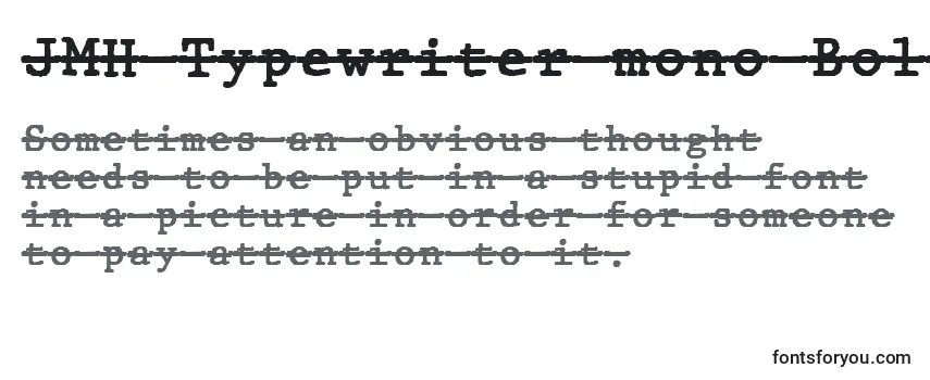 JMH Typewriter mono Bold Over -fontin tarkastelu