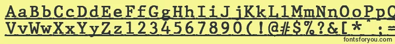 JMH Typewriter mono Bold Under Font – Black Fonts on Yellow Background