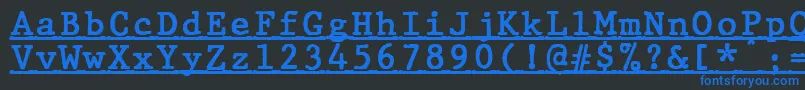Шрифт JMH Typewriter mono Bold Under – синие шрифты на чёрном фоне