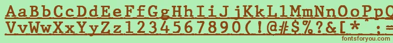 JMH Typewriter mono Bold Under Font – Brown Fonts on Green Background
