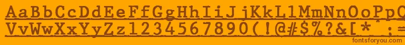 JMH Typewriter mono Bold Under Font – Brown Fonts on Orange Background