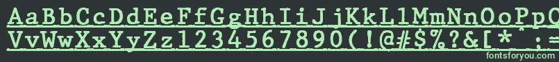 JMH Typewriter mono Bold Under Font – Green Fonts on Black Background