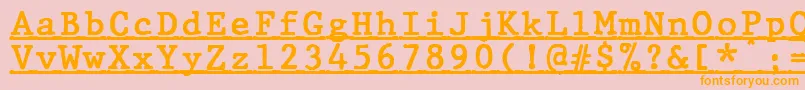 JMH Typewriter mono Bold Under Font – Orange Fonts on Pink Background