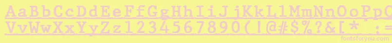 JMH Typewriter mono Bold Under Font – Pink Fonts on Yellow Background