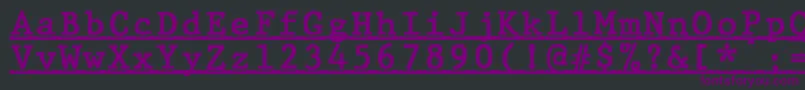Czcionka JMH Typewriter mono Bold Under – fioletowe czcionki na czarnym tle