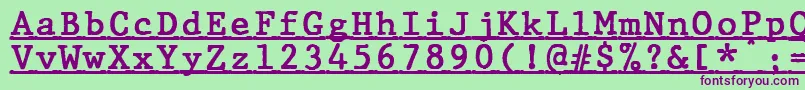 JMH Typewriter mono Bold Under Font – Purple Fonts on Green Background