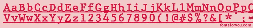 JMH Typewriter mono Bold Under Font – Red Fonts on Pink Background