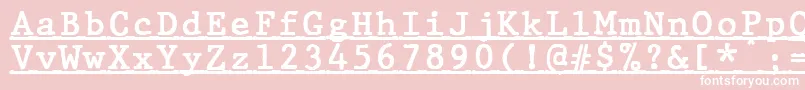 Fonte JMH Typewriter mono Bold Under – fontes brancas em um fundo rosa