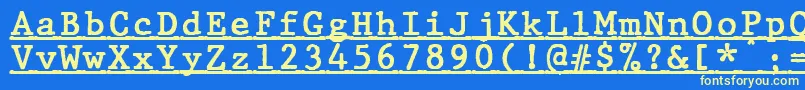 Шрифт JMH Typewriter mono Bold Under – жёлтые шрифты на синем фоне