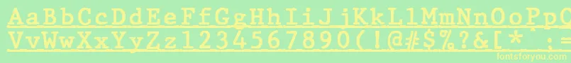 Czcionka JMH Typewriter mono Bold Under – żółte czcionki na zielonym tle