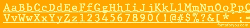 fuente JMH Typewriter mono Bold Under – Fuentes Amarillas Sobre Fondo Naranja