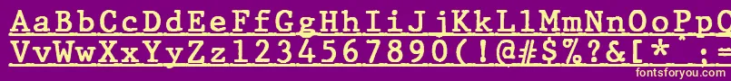 JMH Typewriter mono Bold Under Font – Yellow Fonts on Purple Background