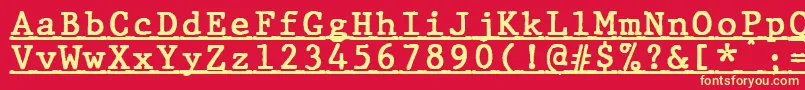 JMH Typewriter mono Bold Under Font – Yellow Fonts on Red Background