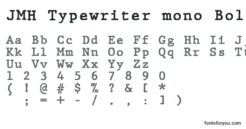 A fonte JMH Typewriter mono Bold – alfabeto, números, caracteres especiais