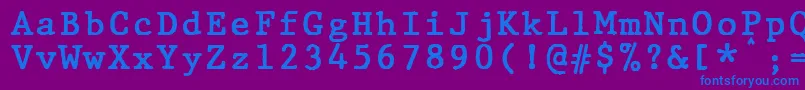 JMH Typewriter mono Bold Font – Blue Fonts on Purple Background