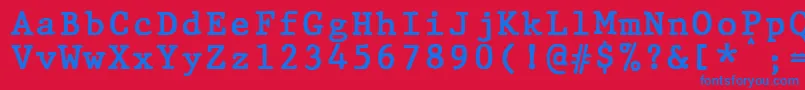 JMH Typewriter mono Bold Font – Blue Fonts on Red Background