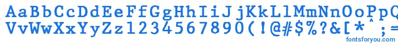 フォントJMH Typewriter mono Bold – 白い背景に青い文字