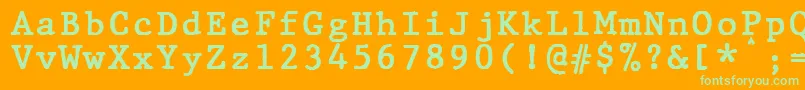 JMH Typewriter mono Bold Font – Green Fonts on Orange Background