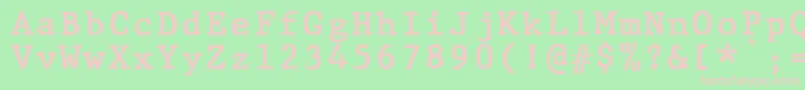 フォントJMH Typewriter mono Bold – 緑の背景にピンクのフォント