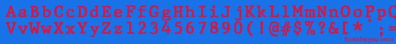 JMH Typewriter mono Bold Font – Red Fonts on Blue Background