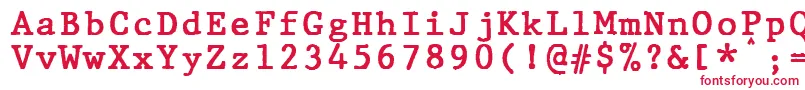 フォントJMH Typewriter mono Bold – 白い背景に赤い文字