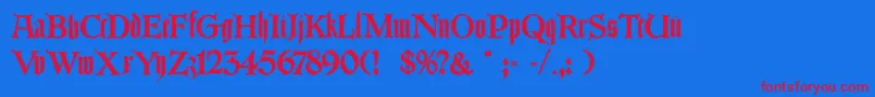 Lombarduerer Font – Red Fonts on Blue Background