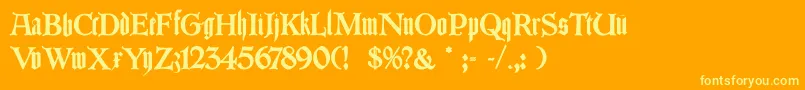 フォントLombarduerer – オレンジの背景に黄色の文字