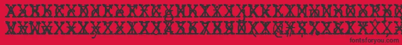 Шрифт JMH Typewriter mono Cross – чёрные шрифты на красном фоне