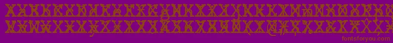 Fonte JMH Typewriter mono Cross – fontes marrons em um fundo roxo