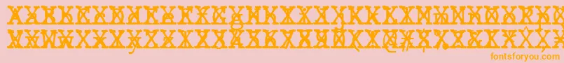 JMH Typewriter mono Cross Font – Orange Fonts on Pink Background