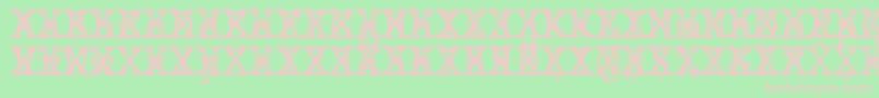 JMH Typewriter mono Cross-fontti – vaaleanpunaiset fontit vihreällä taustalla