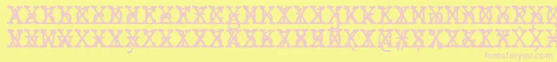 JMH Typewriter mono Cross-Schriftart – Rosa Schriften auf gelbem Hintergrund