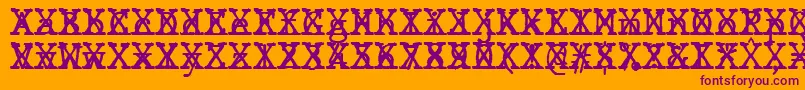 JMH Typewriter mono Cross Font – Purple Fonts on Orange Background