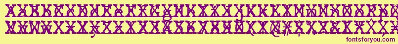 JMH Typewriter mono Cross Font – Purple Fonts on Yellow Background