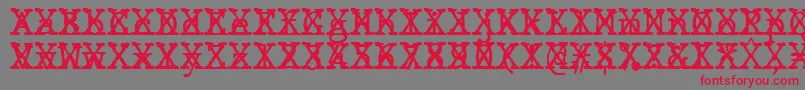 JMH Typewriter mono Cross-Schriftart – Rote Schriften auf grauem Hintergrund