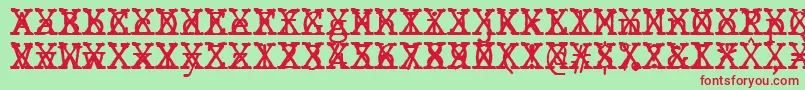 fuente JMH Typewriter mono Cross – Fuentes Rojas Sobre Fondo Verde