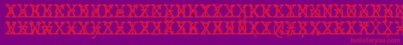 JMH Typewriter mono Cross Font – Red Fonts on Purple Background