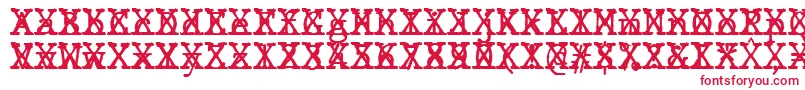 Czcionka JMH Typewriter mono Cross – czerwone czcionki