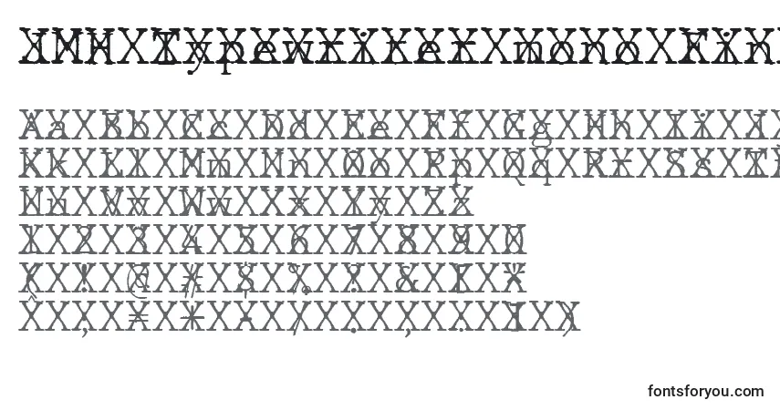 A fonte JMH Typewriter mono Fine Cross – alfabeto, números, caracteres especiais