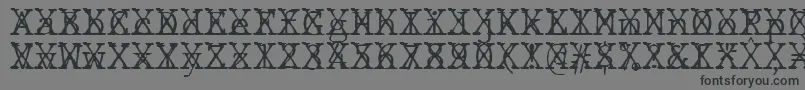 フォントJMH Typewriter mono Fine Cross – 黒い文字の灰色の背景