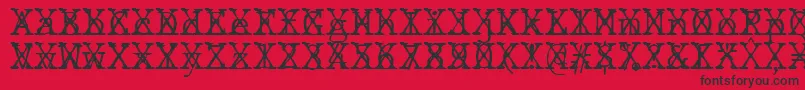 JMH Typewriter mono Fine Cross-Schriftart – Schwarze Schriften auf rotem Hintergrund