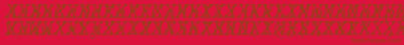 フォントJMH Typewriter mono Fine Italic Cross – 赤い背景に茶色の文字