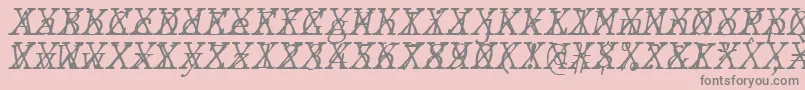 Czcionka JMH Typewriter mono Fine Italic Cross – szare czcionki na różowym tle