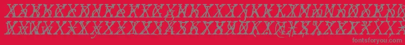 JMH Typewriter mono Fine Italic Cross Font – Gray Fonts on Red Background