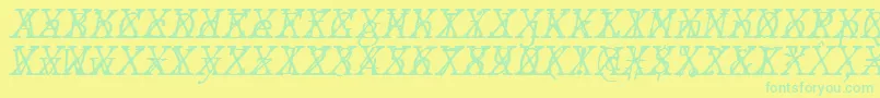 Шрифт JMH Typewriter mono Fine Italic Cross – зелёные шрифты на жёлтом фоне