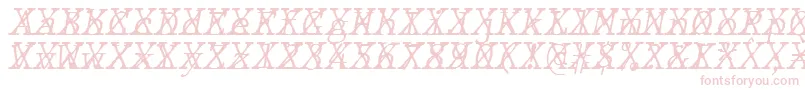Czcionka JMH Typewriter mono Fine Italic Cross – różowe czcionki na białym tle
