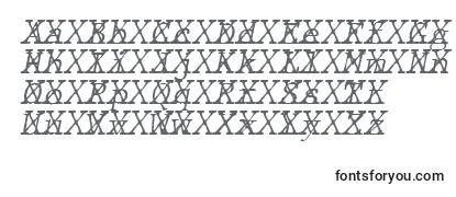 Schriftart JMH Typewriter mono Fine Italic Cross