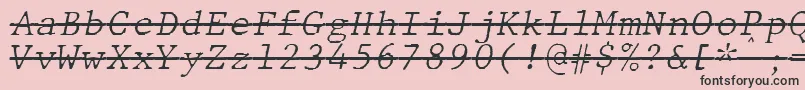 フォントJMH Typewriter mono Fine Italic Over – ピンクの背景に黒い文字