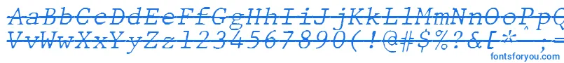 Police JMH Typewriter mono Fine Italic Over – polices bleues