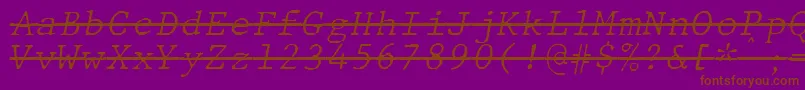 JMH Typewriter mono Fine Italic Over Font – Brown Fonts on Purple Background